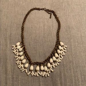 White and Gold Statement Necklace
